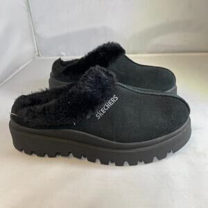 Skechers USA Shindigs Fortress Faux Fur Slip On Clogs Shoes Slippers 6 (NWOT)